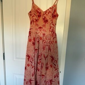 House of Harlow 1960 Red and Pink Floral Maxi Dress